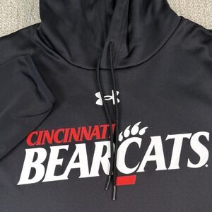 Under Armour Men Medium Cincinnati Bearcats Black Fleece Lined Hoodie Sweatshirt